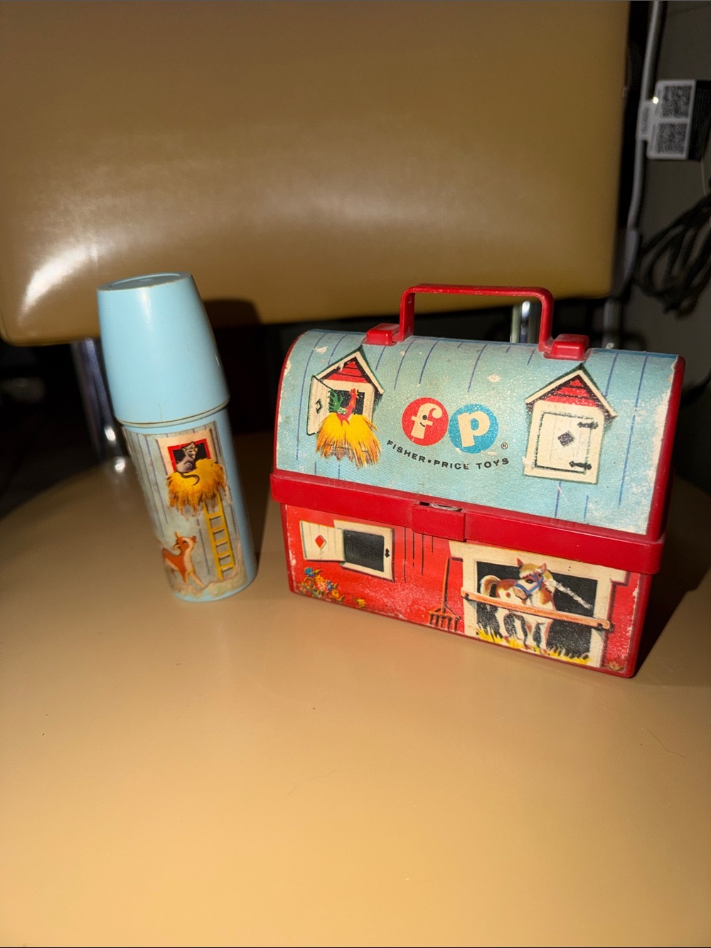 Vintage Fisher Price Lunchbox Barn w/ Silo Small Paper Litho